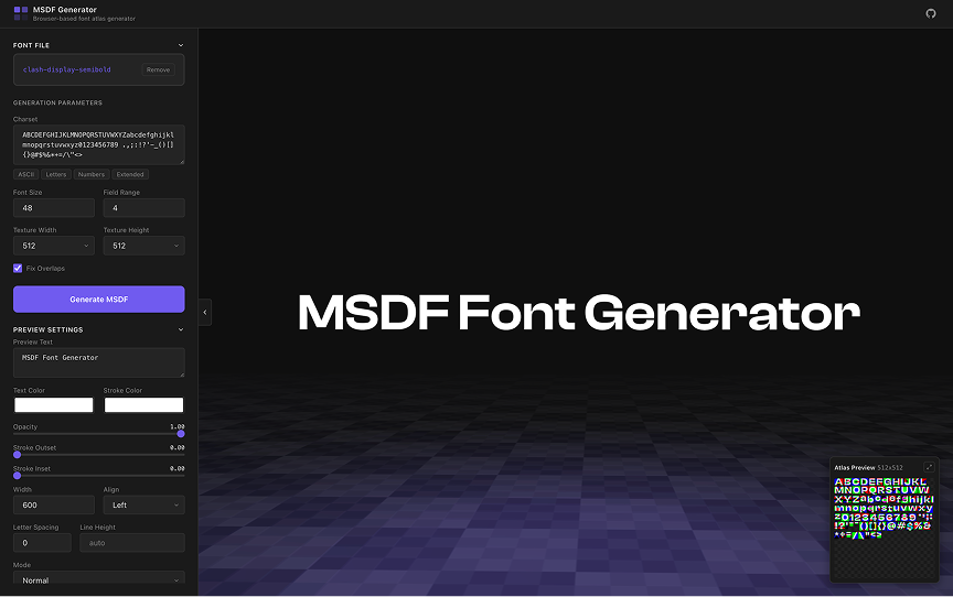 MSDF Font Generator | Three.js Resources